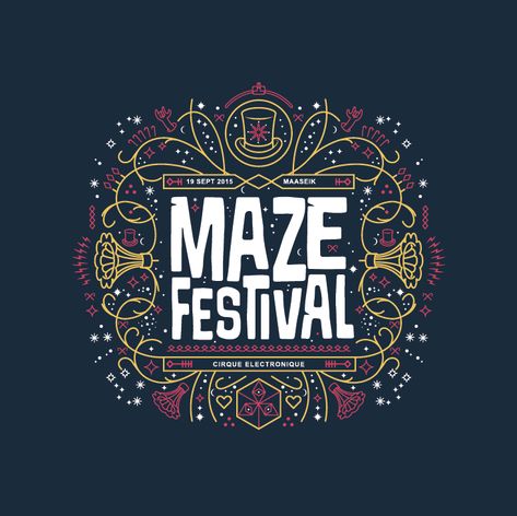 Maze Festival Shirts on Behance Music Festival Logos, Festival Logo, Event Logo, Festival T Shirts, Education Logo, Festival Shirts, Festival Design, Festival Posters, Line Illustration