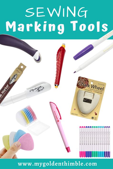 Top 10 Fabric Marking Tools for Sewing. Product's Names and Description Marking Tools For Sewing, Sewing Tools Organizer, Tools Images, Advanced Sewing Projects, Tools Organizer, Patchwork Inspiration, Sewing Room Organization, Modern Tools, Sewing Crafts Tutorials