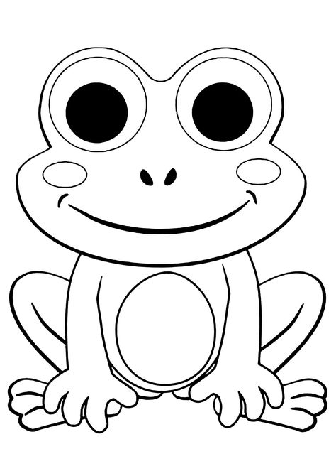 Frog Template, Frog Coloring, Frog Coloring Pages, Frog Pictures, Easy Coloring Pages, Cartoon Coloring Pages, A Frog, Coloring Pages To Print, Cute Coloring Pages