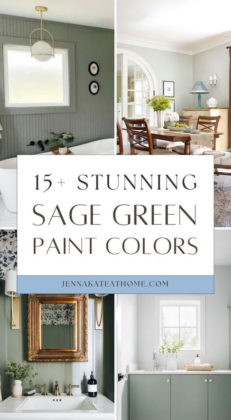 Explore the top sage green paint colors from Sherwin Williams and Benjamin Moore for your bedroom, kitchen, or living room. Find sage green wall paint ideas for your nursery or bathroom. Check out Lowes for sage green paint colors and discover the best green paint colors for a beautiful sage green room color. Sage Green Room Color, Sage Green Wall Paint, Green Dining Room Paint, Green Living Room Paint Colors, Best Sage Green Paint Colors, Green Living Room Paint, Best Sage Green Paint, Sherwin Williams Paint Colors Green, Sage Green Kitchen Walls