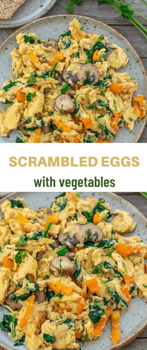 Salad With Scrambled Egg, Egg Scramble Bowl, Veggie Scrambled Eggs, Scrambled Egg Recipes Veggies, Meal Prep Scrambled Eggs, Scrambled Eggs With Veggies, Vegetable Scrambled Eggs, Healthy Egg Scramble, Scrambled Eggs With Vegetables