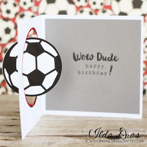 Hey all! Today I have a really cute Soccer Ball Spinner card to share with you all! Made this birthday card a couple of weeks ago ... Soccer Birthday Cards Handmade, Diy Gifts For Boyfriend Birthday, Happy Birthday Football, Birthday Card For Boys, Gifts For Boyfriend Birthday, Birthday Football, Spinner Card, Soccer Cards, Birthday Cards For Boyfriend