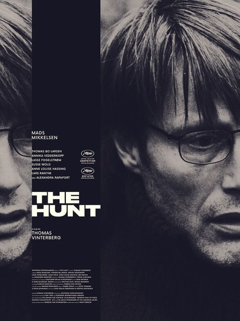 The Hunt Poster, Drama Movie Poster Design, Drama Film Poster, The Hunt Movie Poster, Movie Poster Inspiration, The Hunt Movie, Drama Movie Poster, Thomas Vinterberg, Poster Cinema