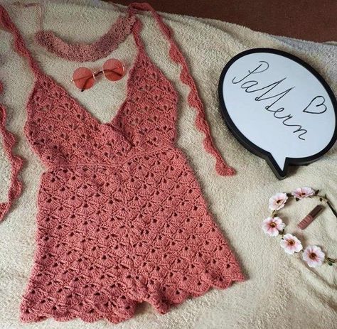 757f843a169cc678064d9530d12a1881desc52971815ri Diy Romper Women, Crochet Romper Adult, Romper Tutorial, Diy Romper, Romper Crochet, Purple Swimsuit, Boho Swim Suits, Crochet Top Outfit, Crochet Skirt Pattern