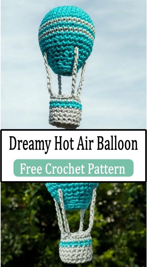 Hot Air Balloon Crochet Crochet Hot Air Balloon, Hot Air Balloon Crochet, Balloon Crochet, Hot Air Balloon Pattern, Balloon Pattern, Crochet African Flowers, Balloon Mobile, Crochet Phone Cases, Crochet Sheep