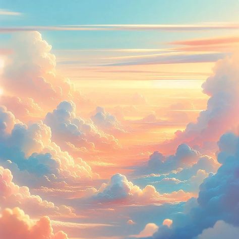 "Lost among the clouds, I found eternity."_ ☁️✨ 📸 Golden Horizon Above the Clouds . . . . In the quiet hours between day and night, when the sun dips below the horizon, the sky transforms into a canvas of warm hues. On this particular evening, the world held its breath as the clouds gathered, their edges aglow with the last remnants of daylight. The artist of the heavens brushed strokes of pink, orange, and blue across the expanse, creating a breathtaking panorama. Fluffy cumulus cloud... Head In The Clouds Painting, Night Clouds Painting, Painting Ideas Clouds, Day Sky, Night Clouds, Yellow Cloud, Cumulus Clouds, Fluffy Clouds, Light Trails