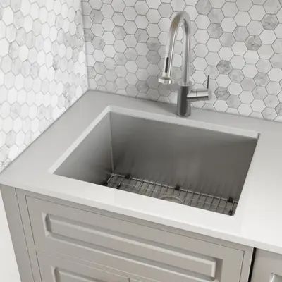 Buy Utility Sinks Online at Overstock | Our Best Sinks Deals Laundry Utility Sink, Deep Sink, Laundry Room Sink, Home Laundry, Undermount Sinks, Laundry Sink, Single Bowl Kitchen Sink, Drain Cover, Utility Sink