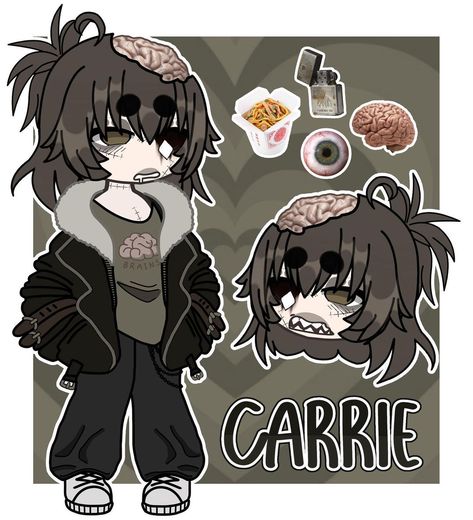 ♡︎: ghost on Instagram: “Second Halloween oc finished!! Carrie is a zombie and has this masculine energy that I’m obsessed with 🧟‍♀️💀🧠 I WAS A ZOMBIE, ID NEVER EAT…” Gacha Club Y2k Oc, Y2k Outfits Gacha Club, Gacha Club Style Ideas, Gacha Club Y2k, Gacha Y2k Outfits, Gacha Club Edits, Y2k Gacha, Gacha Reference, Zombie Oc