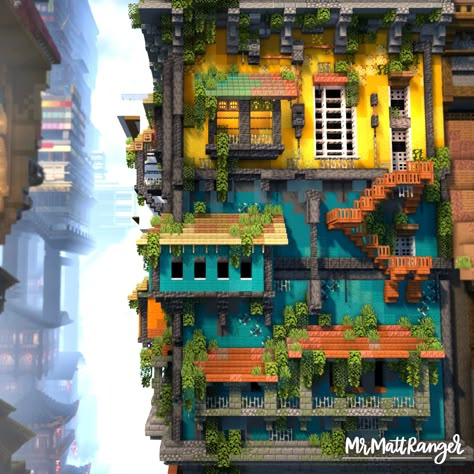 Overgrown City, Minecraft Modern City, Minecraft Steampunk, Minecraft City Buildings, Minecraft Structures, Muscular Dystrophy, Minecraft House Plans, Minecraft Modern, Steampunk House