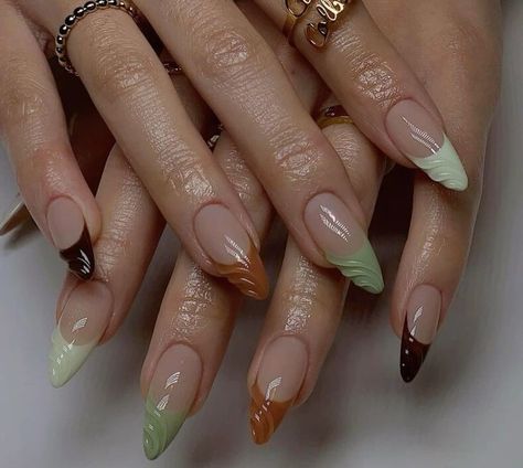 Coloured French Manicure, Acrylic Nails French Tip, Acrylic Nails French, Nails Aura, Nails French Tip, Nails Fall Nails, French Tip Press On Nails, Aura Nails, Sculptured Nails