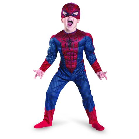 Kids Amazing Spider-man Movie Muscle Costume, Not Just for Halloween!  Jumpsuit with muscle torso and arms with soft fabric character headpiece  Toddler Sizes: 2T, 3T-4T, & 4-6  Official Marvel Licensed Costume Boys Spiderman Costume, Superhero Costumes For Boys, Superhero Photoshoot, Spider Girl Costume, Spiderman Halloween Costume, Kids Spiderman Costume, Spiderman Toddler, Spider Man Movie, Spiderman Outfit