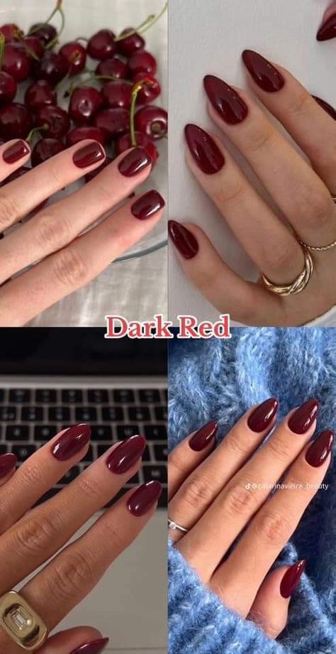 Fall Colors For Nails, Oxblood Nails, Colors For Nails, Color For Nails, Dark Red, Nail Inspo, Fall Colors, Nails, Red