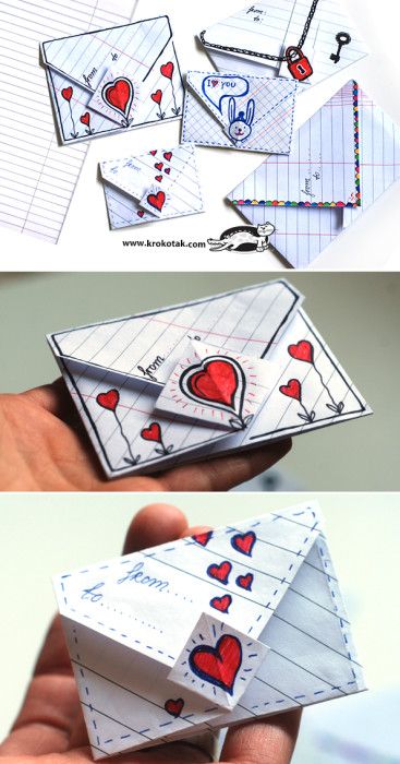 40 Romantic DIY Gift Ideas for Your Boyfriend You Can Make - Big DIY IDeas Origami Busta, Romantic Diy Gifts, Origami Envelope, Easy Diy Christmas Gifts, Boyfriend Crafts, Diy Envelope, Cards For Boyfriend, Presents For Boyfriend, Diy Papier