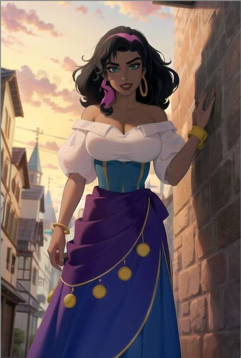 Esmeralda Costume, Esmeralda Cosplay, Esmeralda Disney, Disney Female Characters, Disney Au, Princesses Disney, Animation Disney, Disney Princess Artwork, Disney Artwork