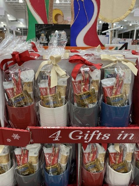 Costco has the Christmas Holiday gift baskets on the shelves. Get your 4 piece Costco Coffee Mugs for $19.99. Scroll for photos. This is a great gift to have around for any extra gift you may need. When I worked in an office, these were the perfect gifts for co-workers. For only $5 a mug, you have the perfect gift filled with candies & treats.....plus #costco #giftbasket #giftset Coffee Mug Gift Set Ideas, Coffee Cup Gift Ideas Filled Christmas, Coffee Mug Christmas Gift Ideas Filled, Christmas Mug Gift Ideas Filled, Coffee Cup Gift Ideas Filled, Coffee Mug Gift Ideas Filled Diy, Mug Gifts Ideas Filled, Coffee Mug Gift Basket, Coffee Mug Gifts Ideas Filled