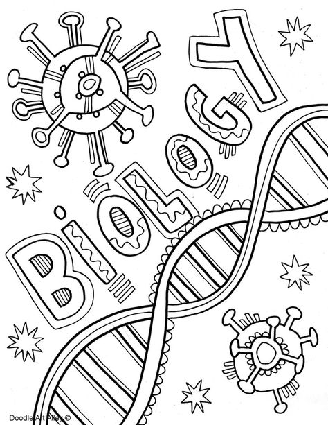 Subject Cover Pages - Classroom Doodles                                                                                                                                                                                 More Science Coloring Pages, Classroom Doodles, Projects Science, Science Printables, Project Cover Page, Biology Projects, Biology Science, School Book Covers, Biology Classroom