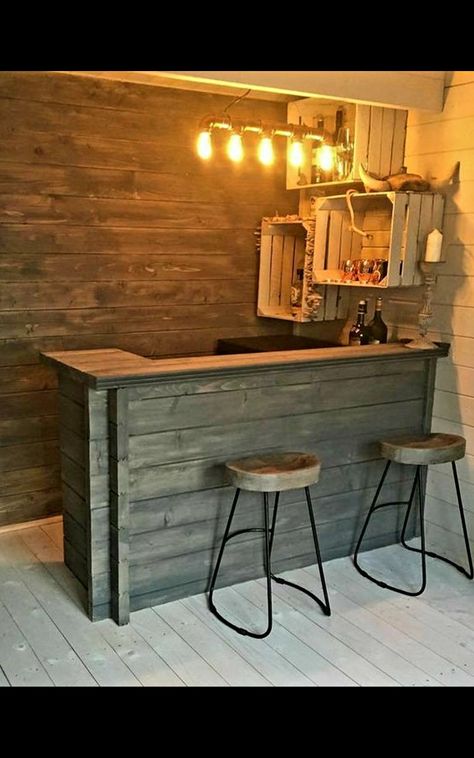 Small Rustic Bar Ideas, Wooden Bars Ideas, Small Corner Bar Ideas, Wooden Bar Ideas, Wooden Bar Ideas For Home, Garage Bar Ideas Diy, Dyi Bar, Homemade Bar Ideas, Diy Indoor Bar