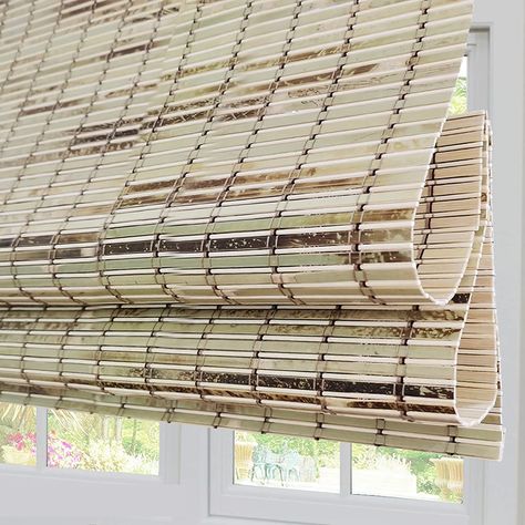 PRICES MAY VARY. DESCRIPTION: Cordless bamboo blinds made of 100% natural materials. Pull the bottom bar gently to roll up and down the shades. All the bamboo blinds come with 6inch high matching valance. Blackout and light filtering pattern for you to choose, shades with liner will block 90% light, shades without liner cannot protect privacy. Bamboo blinds are intended for indoor use. If you want to mount it outdoor please install the blind under the roof to prevent rainwater. MADE-TO-ORDER: We Bamboo Window, Bamboo Window Shades, Bamboo Roller Shades, Woven Blinds, Balcony Kitchen, Bamboo Roman Shades, Window Roller Shades, Zebra Shades, Horizontal Blinds