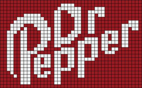 Dr Pepper Cross Stitch, Dr Pepper Crochet Pattern, Dr Pepper Crafts, Dr Pepper Perler Beads, Pixel Crochet Pattern Free, Pixel Grid, Crochet Grid, Easy Perler Beads Ideas, Graph Crochet