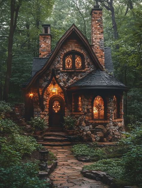 Witchy House Exterior, Witch Cabin, Witchy Cottage, Fairytale Houses, Witchy House, Casa Hobbit, Fairytale House, Storybook Homes, Fantasy Dream