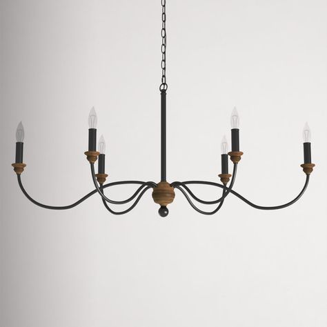 Kelly Clarkson Home Natchez 6 - Light Candle Style Classic Chandelier with Resin Accents | Wayfair Breakfast Room Chandelier, Vintage Traditional Dining Room, French Lighting Fixtures, Small Dining Room Chandelier, Simple Chandelier Dining Room, Farmhouse Chandelier Dining Rooms, Kitchen Chandeliers, Farmhouse Vibes, Dining Chandelier