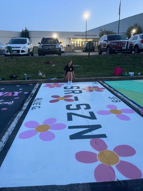 License Plate Parking Spot, Parking Spit Ideas, Senior Parking Spaces Friends, Senior Parking Spaces Zach Bryan, Senior Parking Spaces Floral, Tangled Parking Spot Painting, Zach Bryan Parking Spot Painting, Sunset Senior Parking Spot, Senior Parking Spaces Simple