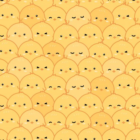 Cute little yellow chickens cartoon doodle seamless pattern Vector | Premium Download Yellow Cartoon Aesthetic, Pollitos Aesthetic, Cute Chicken Wallpaper, Chickens Cartoon, Cute Chicken Drawing Kawaii, Cute Chicken Aesthetic, Chicken Drawing Cute, Yellow Doodles, Chicken Animation