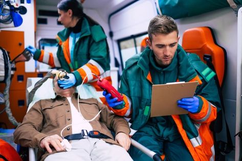 Doctors emergency or paramedics are work... | Premium Photo #Freepik #photo #ambulance #ambulance-car #first-responders #stretcher Ambulance Pictures, Dr Car, Emergency Doctor, Emergency Ambulance, Edge Of The Universe, Air Ambulance, Family Problems, Paramedic, Save Earth