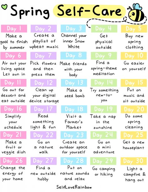 March Self Care Challenge, April Self Care Challenge, Spring Self Care, Blessing Manifesting, Genie Script, In Touch With Nature, Self Care Challenge, Behavior Therapy, Creating Goals