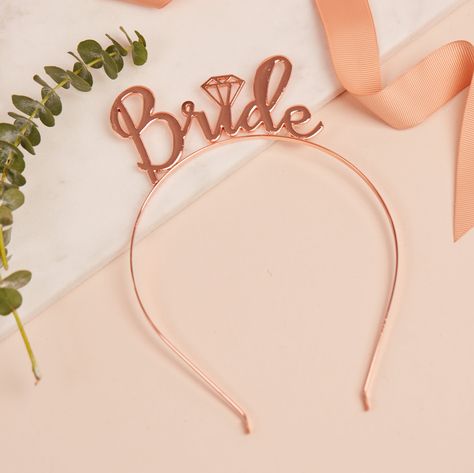 Bride Silver Headband | Bride Headbands - Team Hen Rose Gold Bride, Diamond Headband, Rose Gold Accessories, Hen Party Accessories, Bride To Be Sash, Bride Headband, Hen Night, Silver Headband, Bridesmaid Accessories