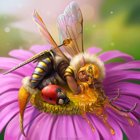 Unseelie Court, Bee Fairy, Character Design Challenge, Nice Dream, Bee Inspired, Long Journey, Bee Art, Design Challenge, Bee Theme