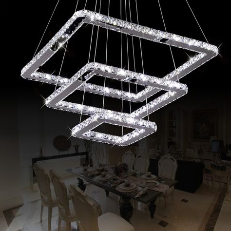 Jhoomar For House, Led Crystal Chandelier, Lustre Design, Square Crystal, Crystal Pendant Lighting, Modern Pendant Light, Led Chandelier, Modern Chic, Modern Chandelier