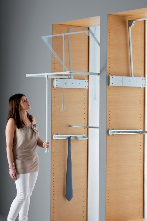 Wardrobe lift SERVETTO SUPER PRO By Servetto Small Wardrobe, Closet Accessories, Closet Rod, The Tube, Price List, Closet Organization, Ironing Center, Wardrobe, Closet