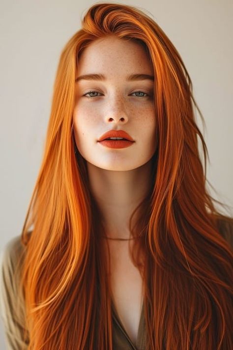 Long Hair Portrait, Orange Hair Girl, Red Straight Hair, Red Hair Long, Redheaded Women, Red Head Girl, Straight Red Hair, Long Hair Straight, Hair Shading