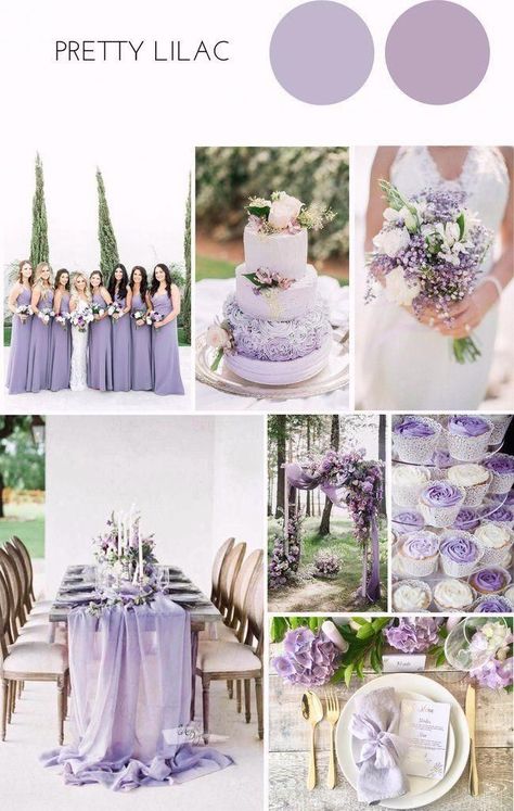 Lilac Wedding Themes, Deco Violet, Purple And White Wedding, Lavender Wedding Theme, Wedding Theme Color Schemes, Lilac Bridesmaid, Lilac Bridesmaid Dresses, Purple Wedding Theme, Lilac Wedding