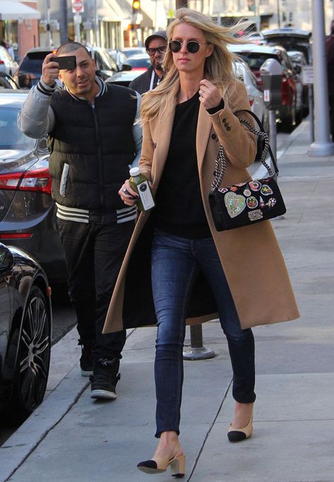 Nicky Hilton Rothschild out and about running errands in Beverly Hills, California on January 7, 2016 Two Tone Shoes Outfits, Chanel Cap Toe Outfit, Chanel Slingback Outfit, Chanel Shoes Outfit, Slingback Chanel, Espadrilles Chanel, Running Errands Outfit, Pumps Outfit, Chanel Pumps