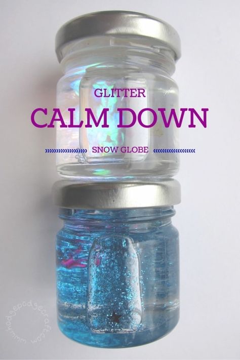 Calming Jars, Baby Jar Crafts, Glitter Jars Diy, Calming Jar, Calm Down Jar, Sensory Space, Calm Down Bottle, Baby Jars, Baby Food Jar Crafts