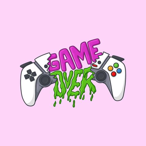 Split joystick says game over Illustration Controller Vector Game Controller, Video Game, Split