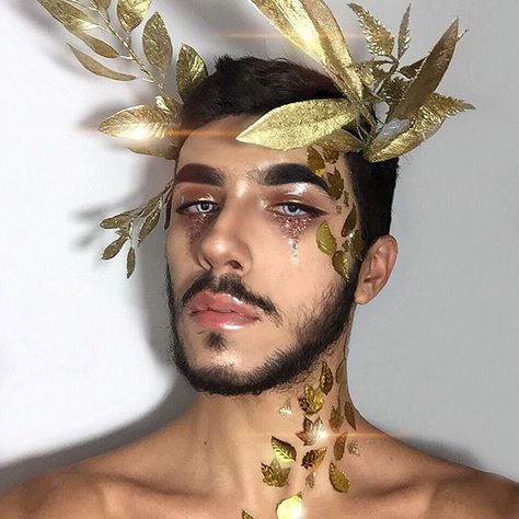 James Reese IV (@iamjamesreeseiv) • Instagram photos and videos Tatcha Moisturizer, Mythology Costumes, Greek God Costume, Glitter Beards, Make Carnaval, Greek Costume, Hot Halloween Outfits, Becca Cosmetics, Male Makeup