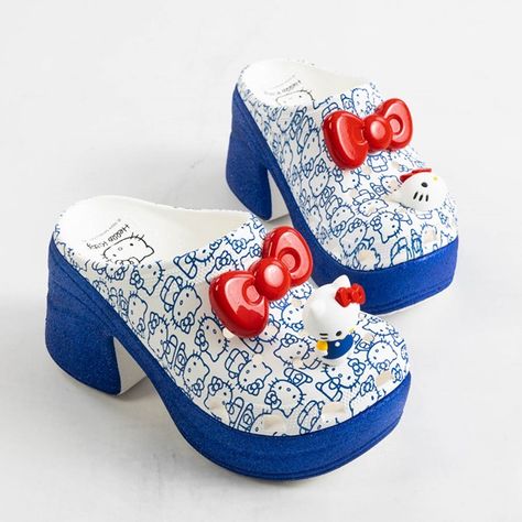 New With Tag Never Worn Price Is Firm Retail $99.99 Hello Kitty Siren Clog Item #209451 Part Of Hello Kitty’s 50th Anniversary Collection, This Hello Kitty Siren Clog Is Made For Fans Who Have Grown Up With The Global Icon And Stayed Unapologetically Cute. With Bold, Sparkly High Heels And Comfort That Keeps You On Your Feet, This Silhouette Is Ready For A Fun Night Out With Friends. 2024 Sanrio Co., Ltd. Used Under License. Hello Kitty Siren Clog Details: 9.2cm / 3.6-Inch Heel Height Includes H Hello Kitty Crocs, Clog Crocs, Sparkly High Heels, Sarah Black, Hello Kitty Shoes, Play Shoes, 6 Inch Heels, Global Icon, Chunky Shoes