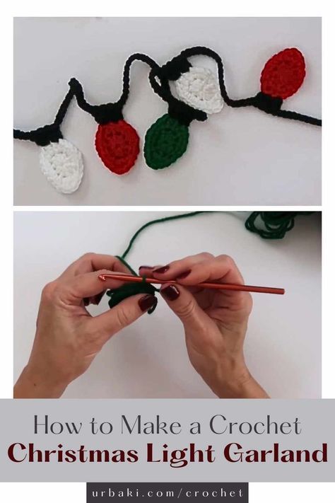 As you embark on this delightful crochet journey, consider the significance of creating handmade decorations. Each stitch is not just a loop of yarn but a thread knitting memories and traditions into the fabric of your holiday celebrations. Crafting your Crochet Christmas Light Garland becomes a unique expression of your creativity, a tradition you can pass down to generations as a cherished heirloom. Once your Crochet Christmas Light Garland is complete, proudly showcase your masterpiece... Christmas Light Crochet, Christmas Light Garland, Crochet Christmas Lights, Crochet Christmas Garland, Christmas Lights Garland, Christmas Crochet Patterns Free, Amigurumi Christmas, Crochet Garland, Crochet Stitches Guide