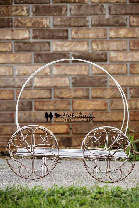 Newborn Princess Carriage Photography Prop DIY Tutorial | Knoxville Newborn Photographer Diy Carriage, Carriage Centerpiece, Diy Photography Props, Photo Props Diy, Cinderella Carriage, Princess Carriage, Picture Props, Diy Props, White Spray Paint