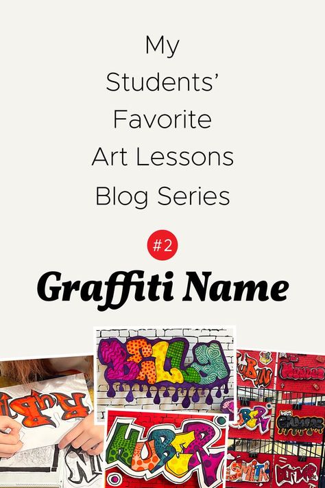 Graffiti Name Art, Art Projects Middle School, Special Needs Art, Name Art Projects, Art Lesson Plan, Graffiti Name, Different Lettering Styles, Art Education Projects, Graffiti Names