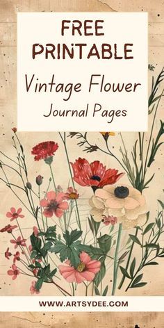 Vintage Flower Seed Packets Free Printable, Flowers To Print Free Printable, Scrapbook Printables Free Templates, Botanical Illustration Vintage Free Printables, Garden Junk Journal Ideas, Decopage Prints Free Printable, Free Downloads Printables, Free Pictures To Download, Junk Journal Ephemera Free Printable