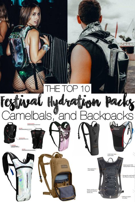 best festival backpacks hydration packs and camelbaks Rave Hydration Pack, Backpack Hacks, Backpacking Packing List, Backpacking Checklist, Festival Backpack, Water Backpack, Lost Lands, Water Bladder, Packing For Europe