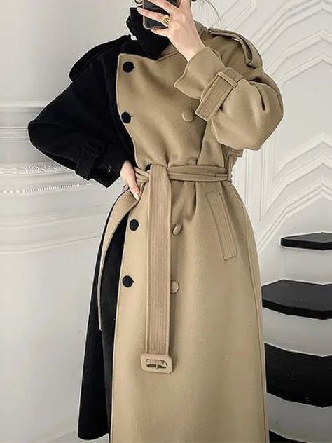 Fashion Elegant Style Best Sellers Online Shopping | stylewe Turtleneck Coat, High Neck Coat, Celana Kargo, Trendy Outerwear, Urban Chic Fashion, Belted Trench Coat, Double Breasted Coat, Urban Chic, Types Of Collars