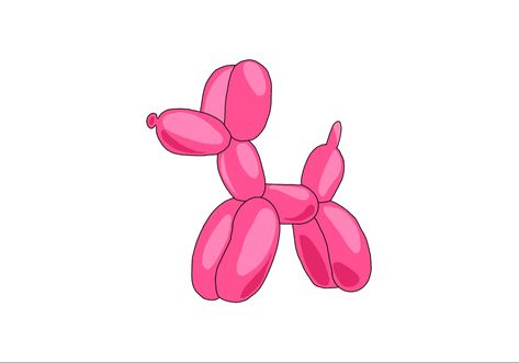 Balloon Dog Wallpaper, Dog Ballon Draw, Preppy Balloon Dog, Balloon Dog Painting, Ballon Dog Art, Bubble Dog, Widget Design, Wallpaper Stickers, Pink Bubbles