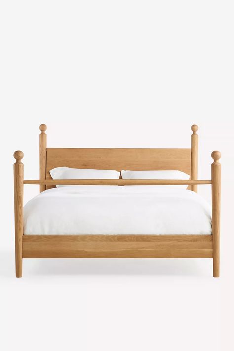 Roma Bed | Anthropologie Vintage Wood Bed, Anthropologie Bed, Wood Queen Bed, Wood Bed, Red House, Nyc Apartment, Wood Beds, Wooden Slats, Queen Bed