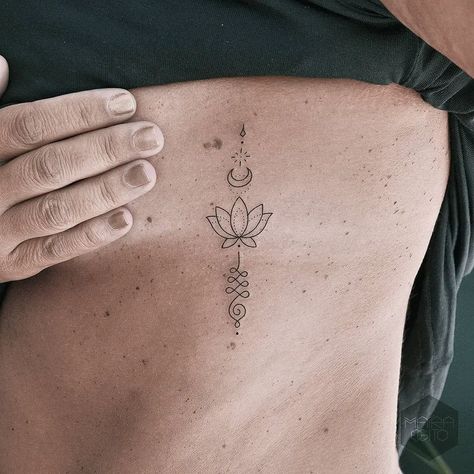 Lotus Tattoo, Buddhism Tattoo, Dna Tattoo, Rib Tattoos For Women, Simple Tattoos For Women, Yoga Tattoos, Hidden Tattoos, Unalome Tattoo, Dainty Tattoos