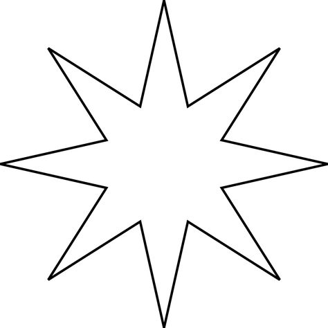 8 pointed star Black And White, Stars, White, Black